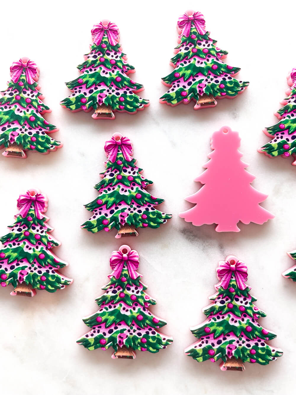 Large - Leopard Christmas Tree on Pink Acrylic