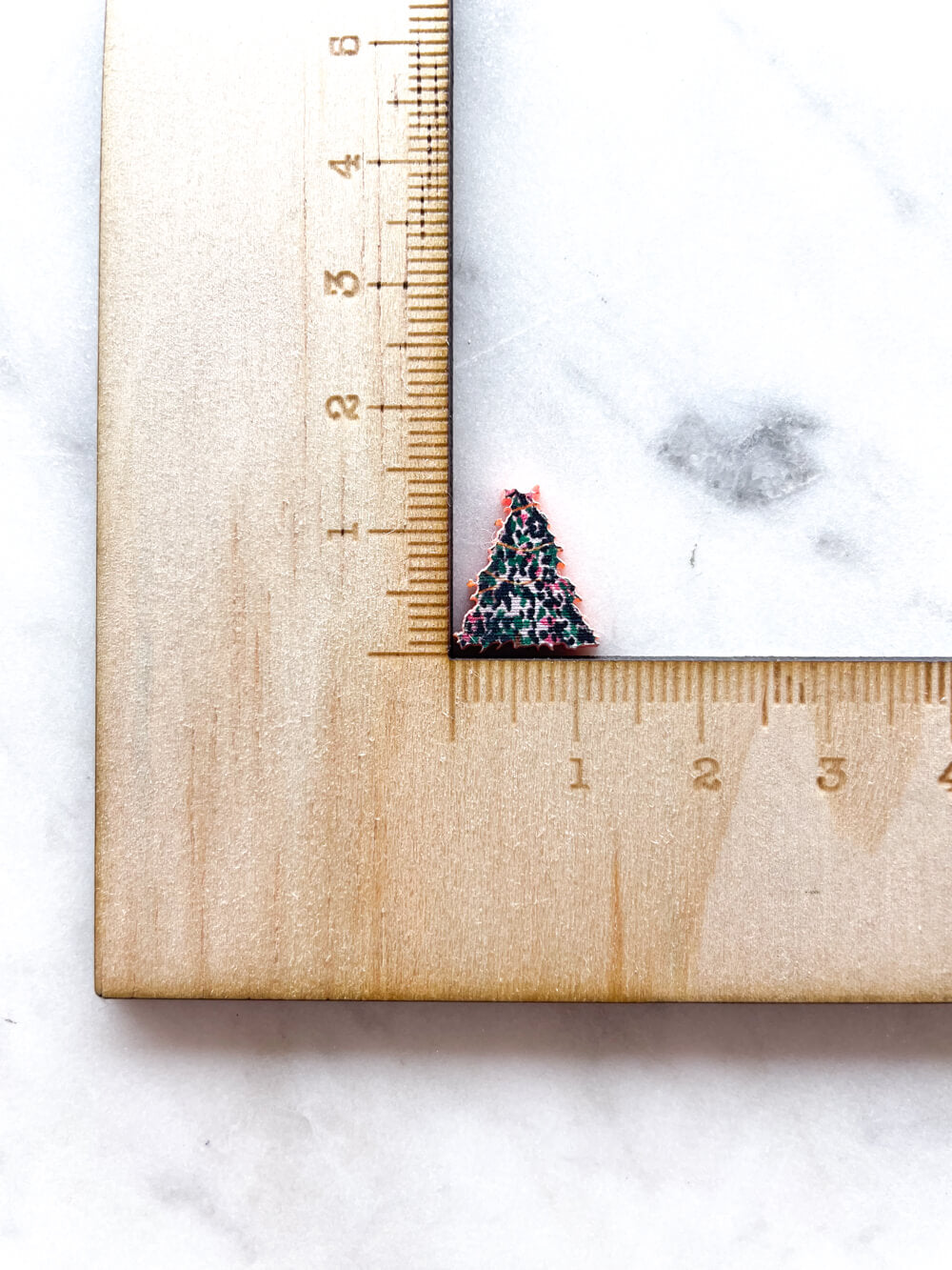 Studs - Brushstroke Christmas Tree 6 on Salmon Acrylic