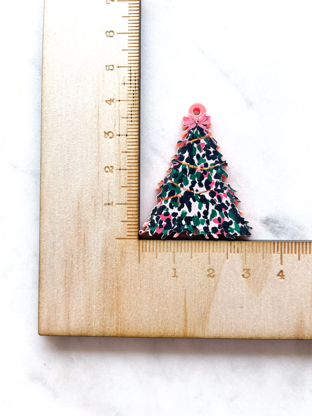 Large - Brushtroke Christmas Tree 6 on Salmon Acrylic