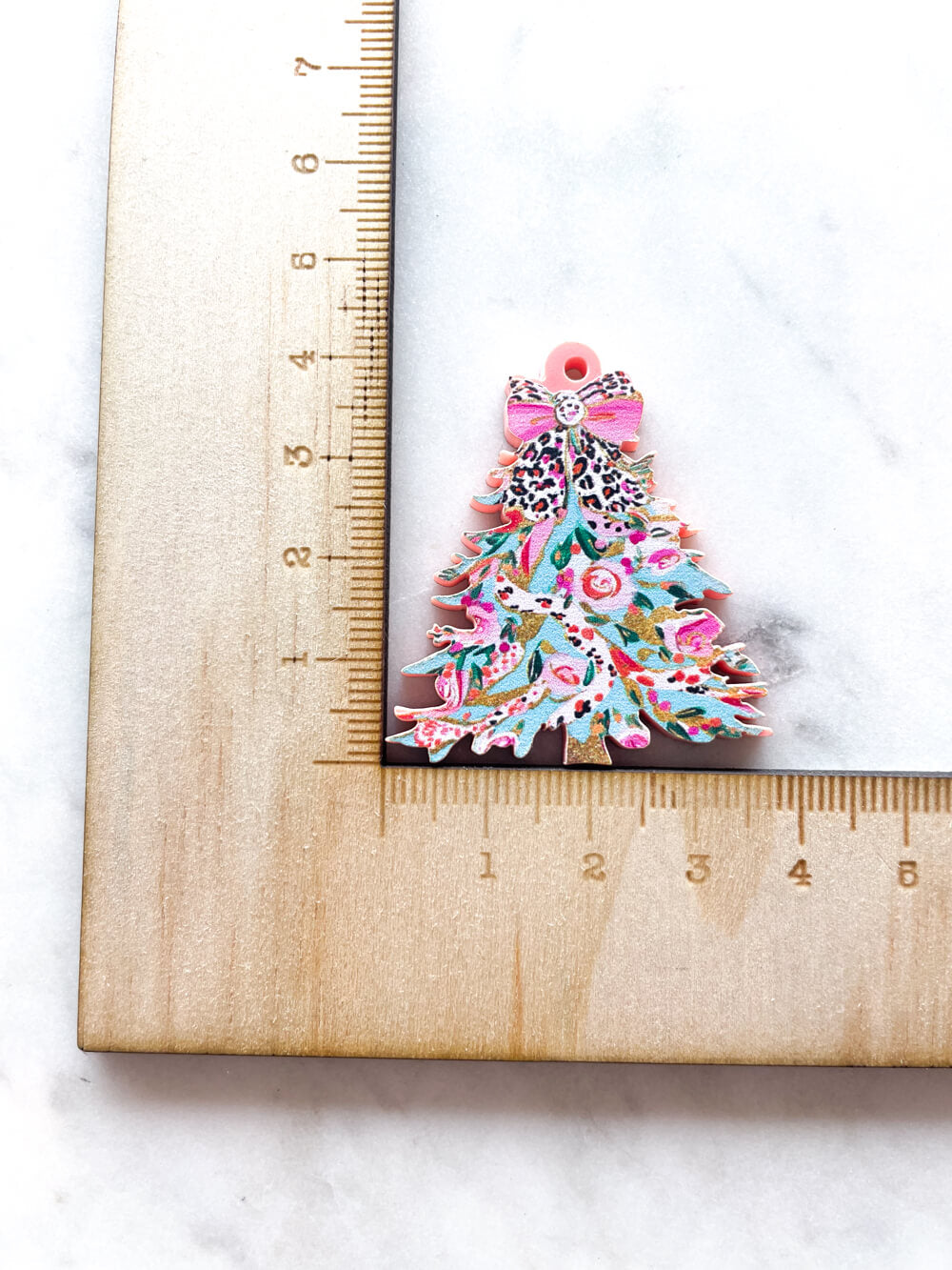 Large - Brushstroke Christmas Tree 9 on Peach Acrylic