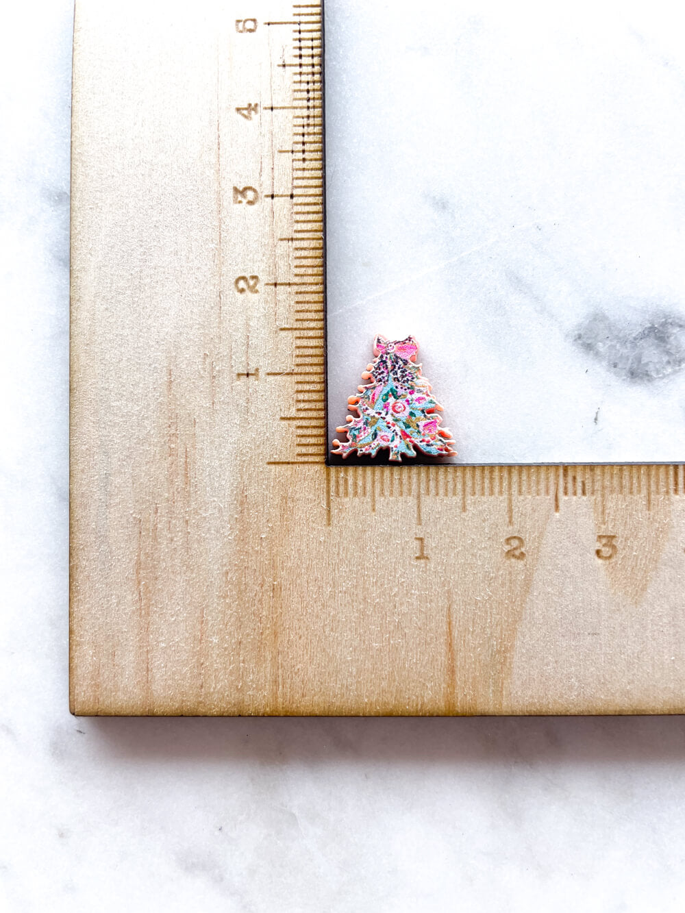 Studs - Brushstroke Christmas Tree 9 on Peach Acrylic