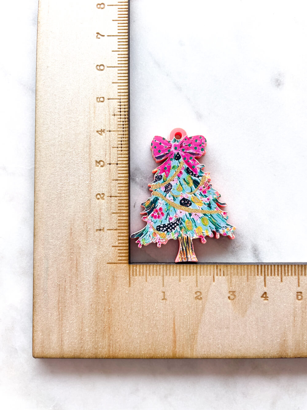 Large - Brushtroke Christmas Tree on Salmon Acrylic