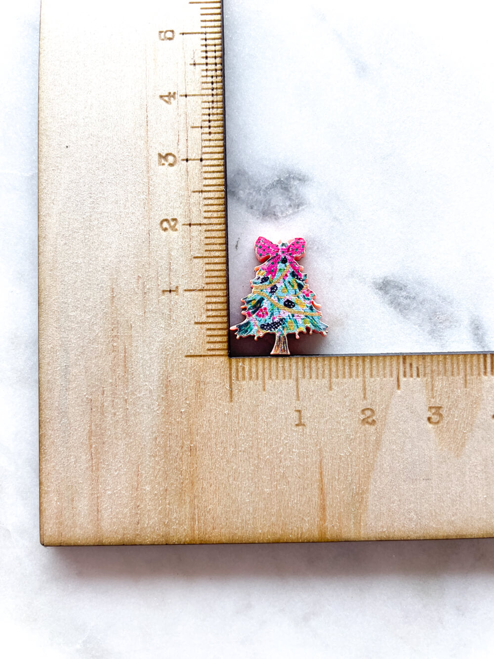 Studs - Brushstroke Christmas Tree on Salmon Acrylic