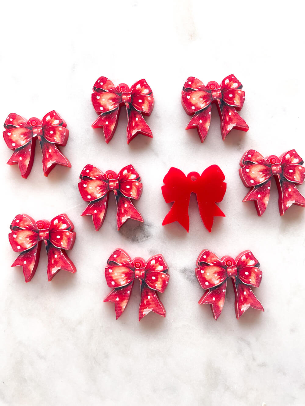 Small - Red Bow on Red Acrylic