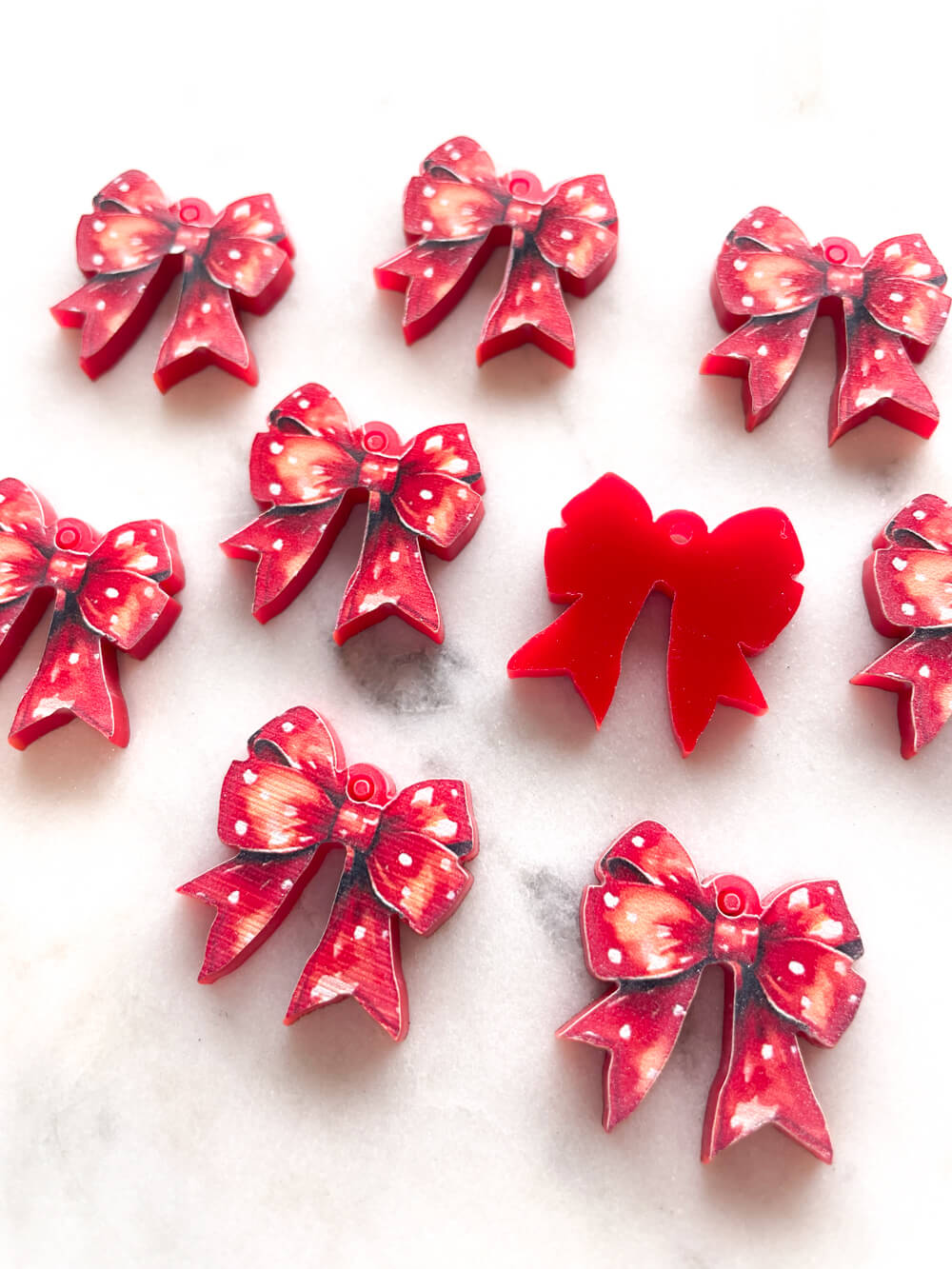 Small - Red Bow on Red Acrylic