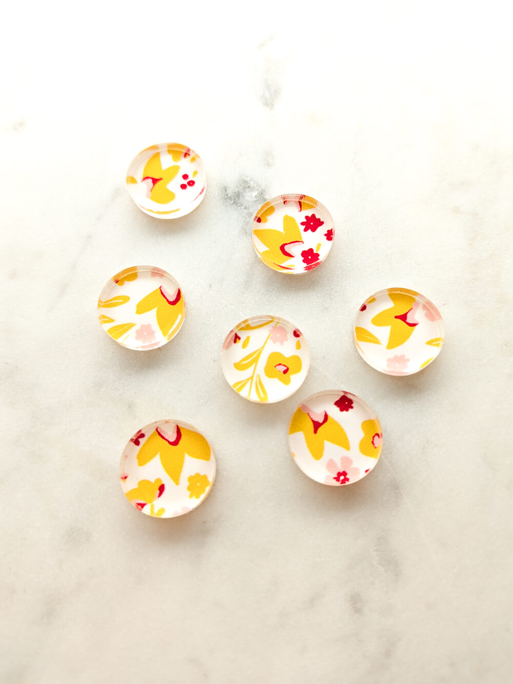 1.5cm Circle - Studs- Clear Acrylic - Blossoming Days - 07 (large scale)