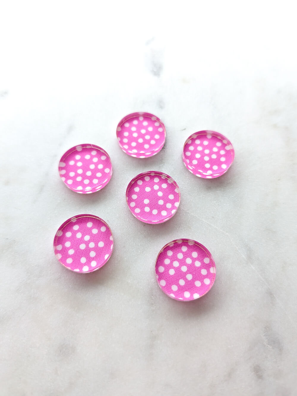 1.5cm Circle - Studs- Clear Acrylic - Spritz - 24