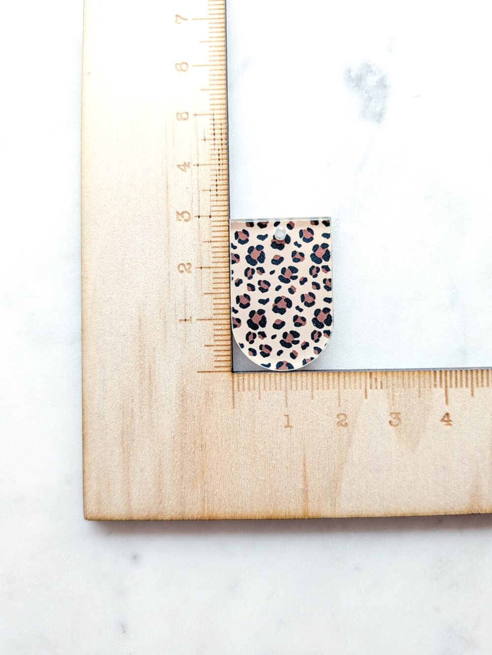 Clear Acrylic - 3cm Arch - 1 Hole - Leopard - 63