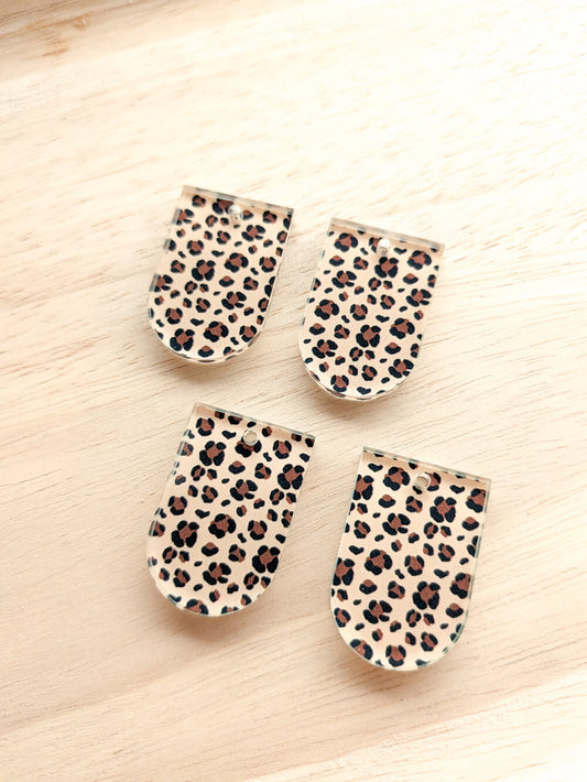 Clear Acrylic - 3cm Arch - 1 Hole - Leopard - 63