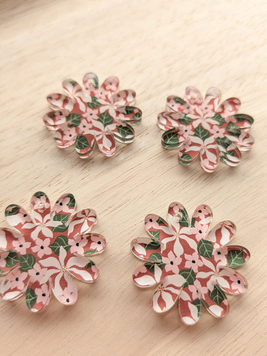 Clear Acrylic - 3cm Daisy - 1 Hole - Australiana - 04