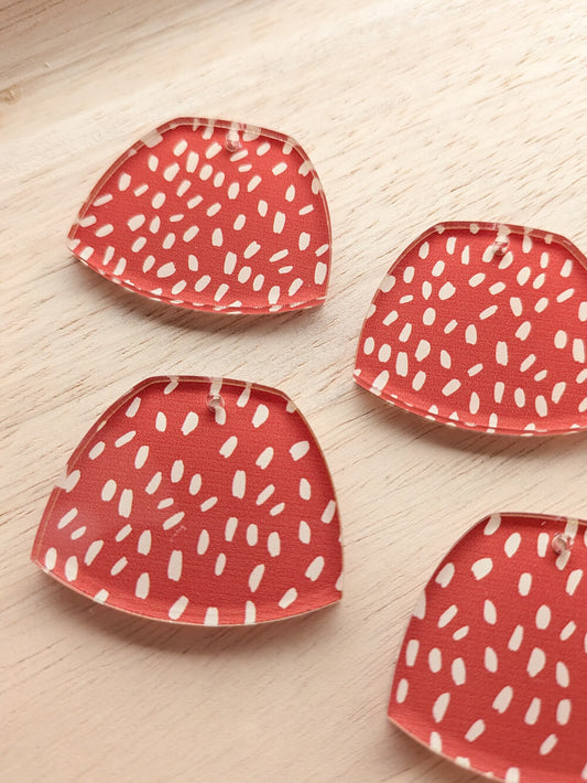 Clear Acrylic - 4cm Shield - 1 Hole - Australiana - 74