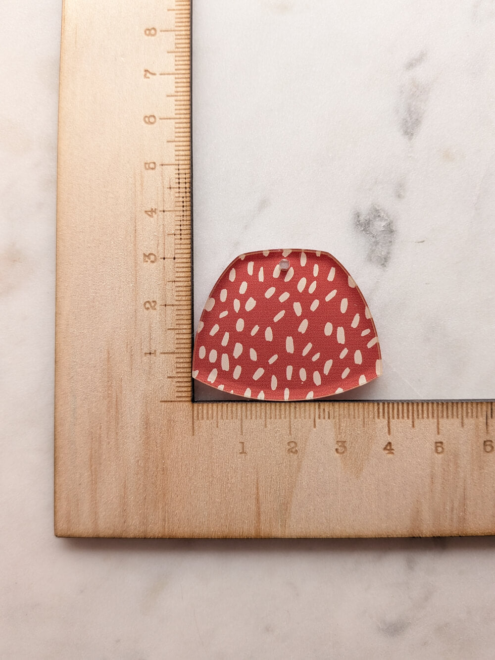 Clear Acrylic - 4cm Shield - 1 Hole - Australiana - 74