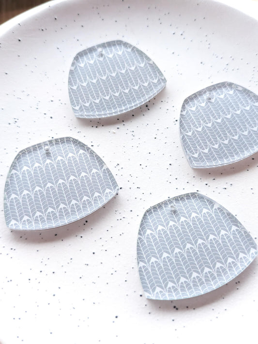 Clear Acrylic - 4cm Shield - 1 Hole - Australiana - 07