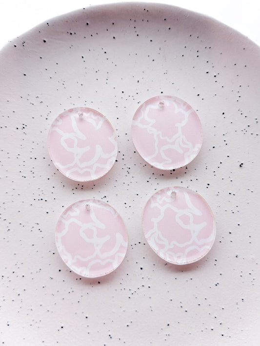 Clear Acrylic - 3cm Irregular Circle - 1 Hole - Australiana - 78