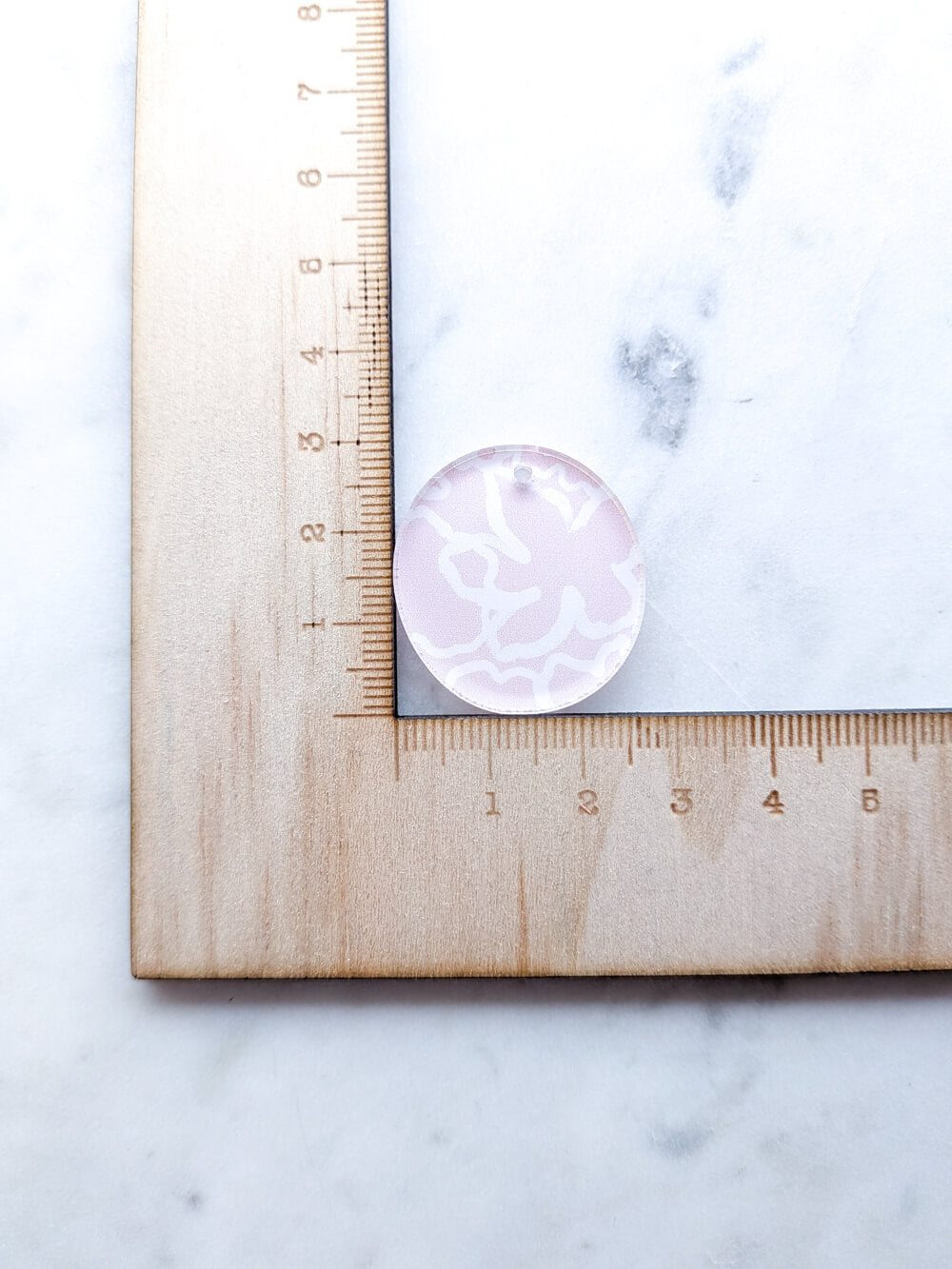 Clear Acrylic - 3cm Irregular Circle - 1 Hole - Australiana - 78