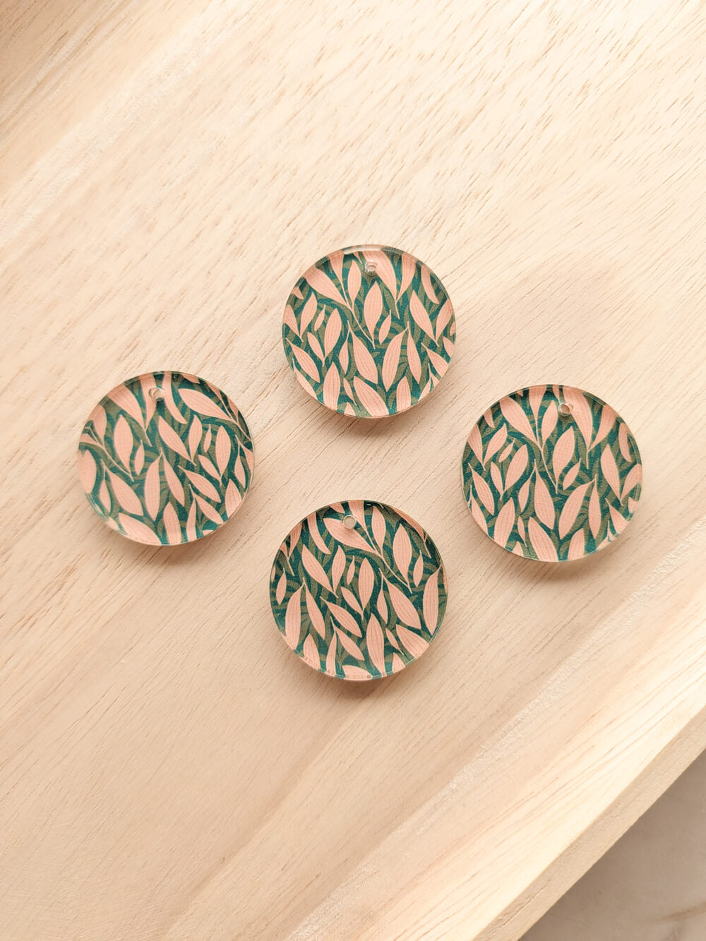 Clear Acrylic - 3cm Circle - 1 Hole - Australiana - 15