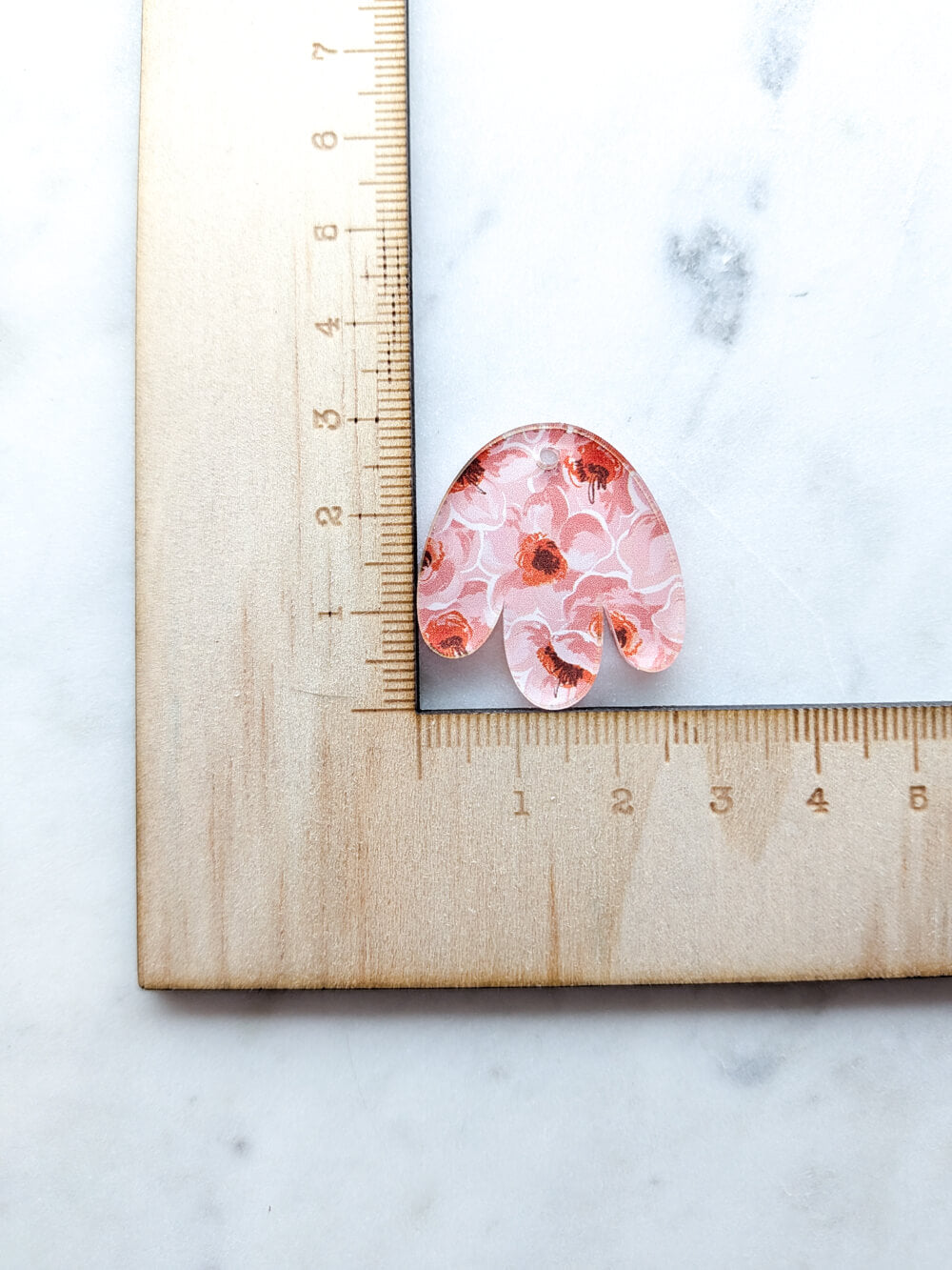 Clear Acrylic - 3cm Boho Flower - 1 Hole - Australiana - 79