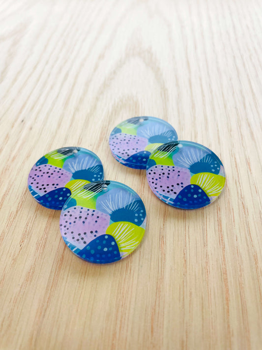 Clear Acrylic - 2cm Circle - Summer Nights - 23