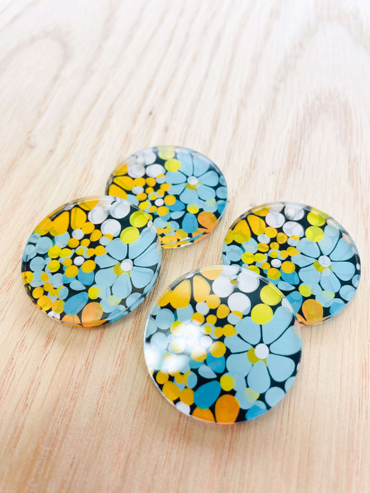 Clear Acrylic - 3cm Circle - Summer Nights - 13