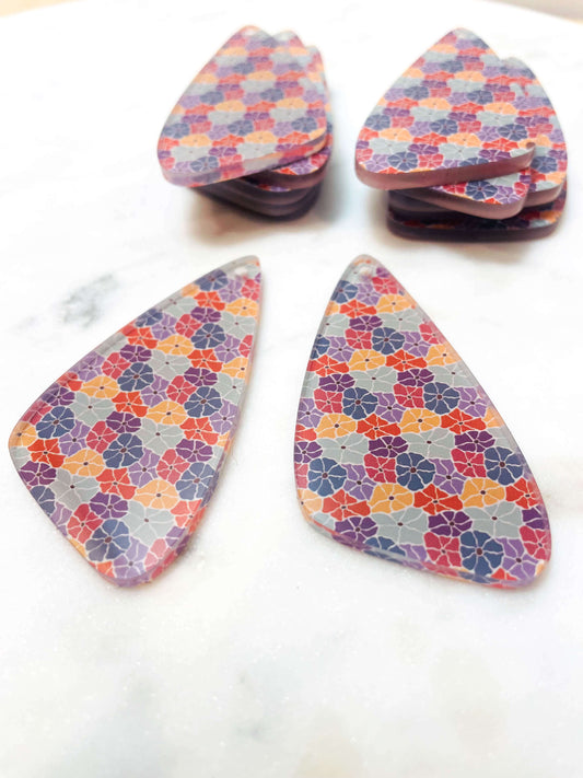 Clear Acrylic - Irregular Shape - Abstract Floral - 10