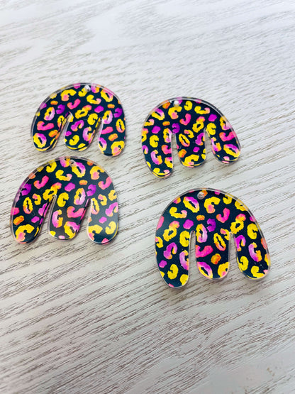 Clear Acrylic - Boho Shape - Leopard - 15
