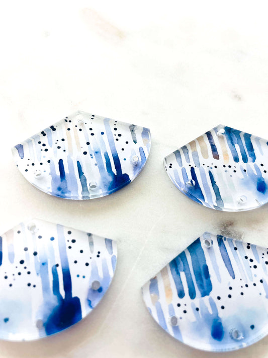 Fan - Clear Acrylic - Shibori - 17