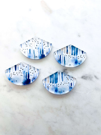 Fan - Clear Acrylic - Shibori - 17