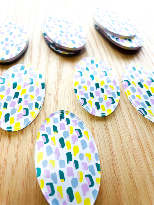 Large Oval - Clear Acrylic - Beach Picnic - 08