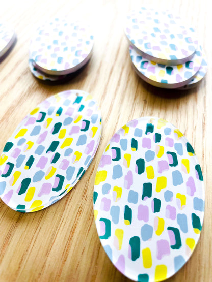 Large Oval - Clear Acrylic - Beach Picnic - 08