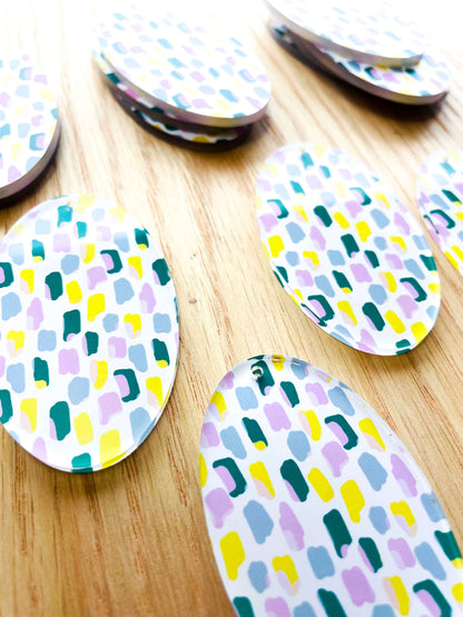 Large Oval - Clear Acrylic - Beach Picnic - 08
