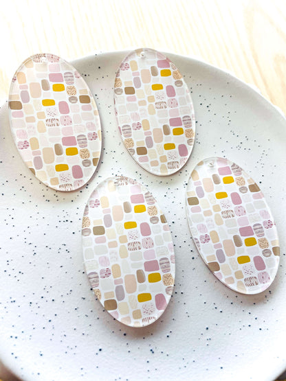 Large Oval - Clear Acrylic - Boho - 07