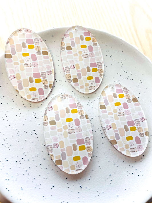 Large Oval - Clear Acrylic - Boho - 07