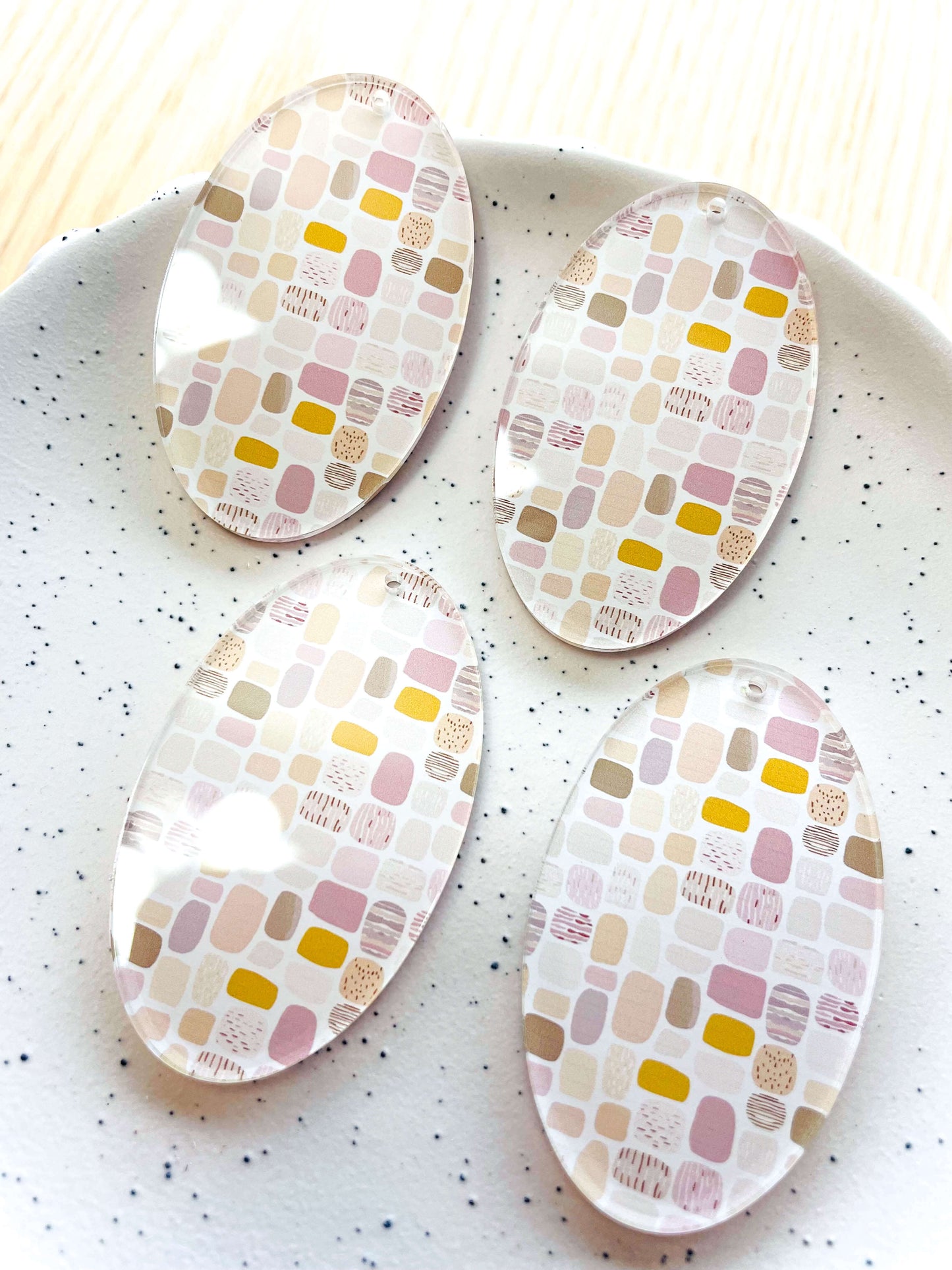 Large Oval - Clear Acrylic - Boho - 07