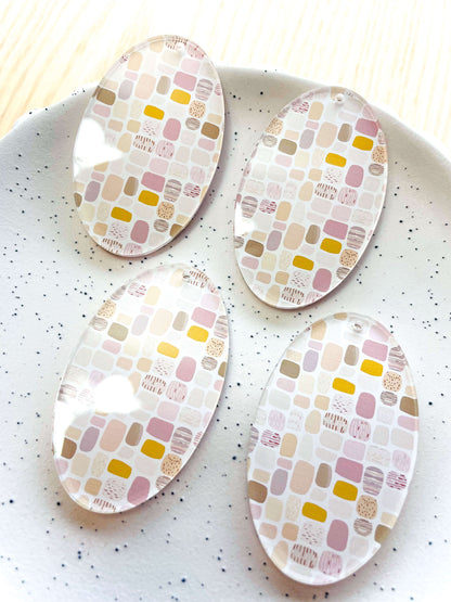 Large Oval - Clear Acrylic - Boho - 07