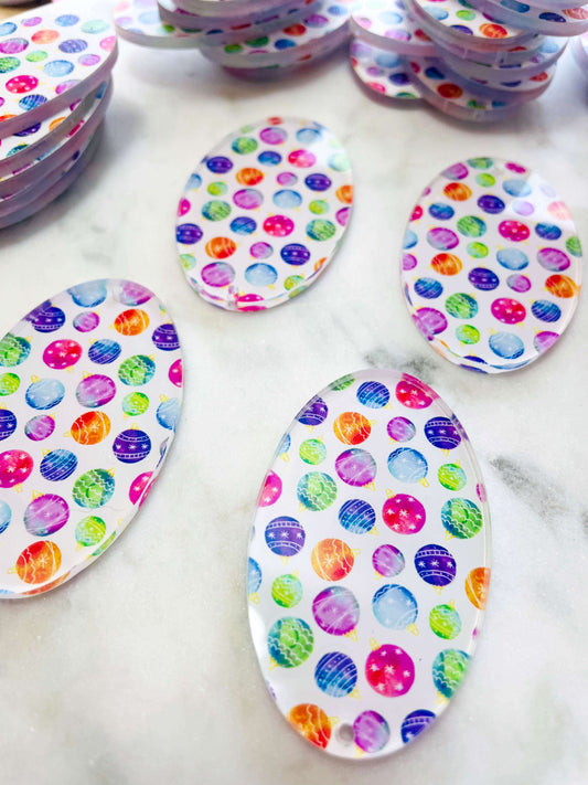 Clear Acrylic - Large Oval - Christmas - 02