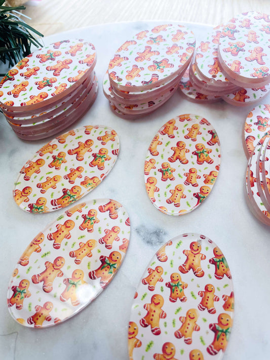 Clear Acrylic - Large Oval - Christmas - 131