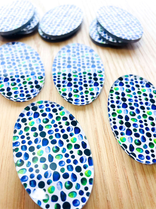 Clear Acrylic - Large Oval - Watercolour - 50