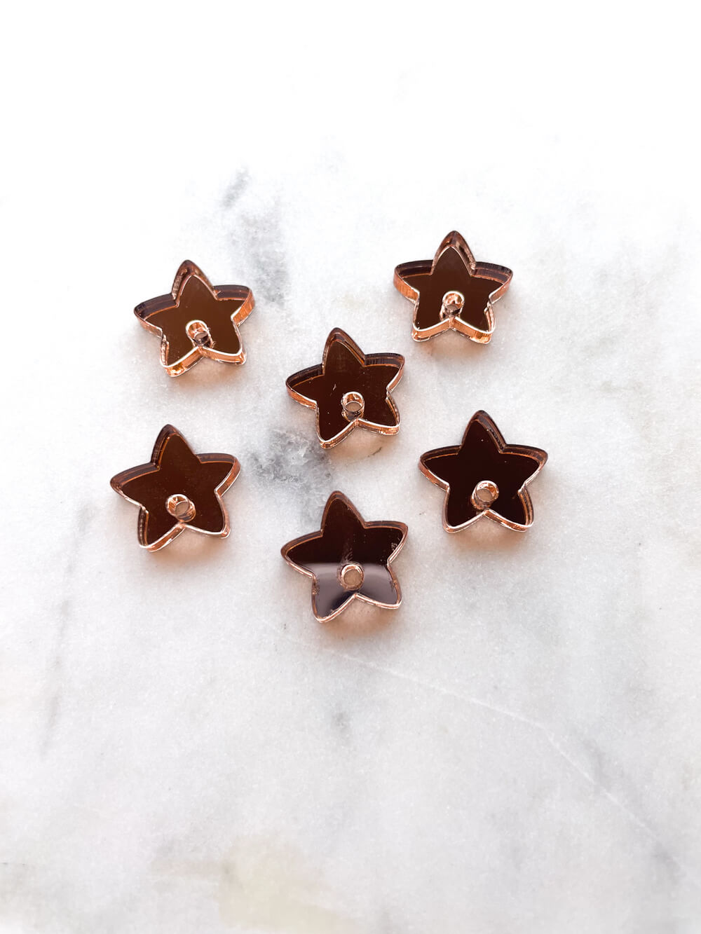 15mm Rose Gold Mirror Star Toppers/Studs