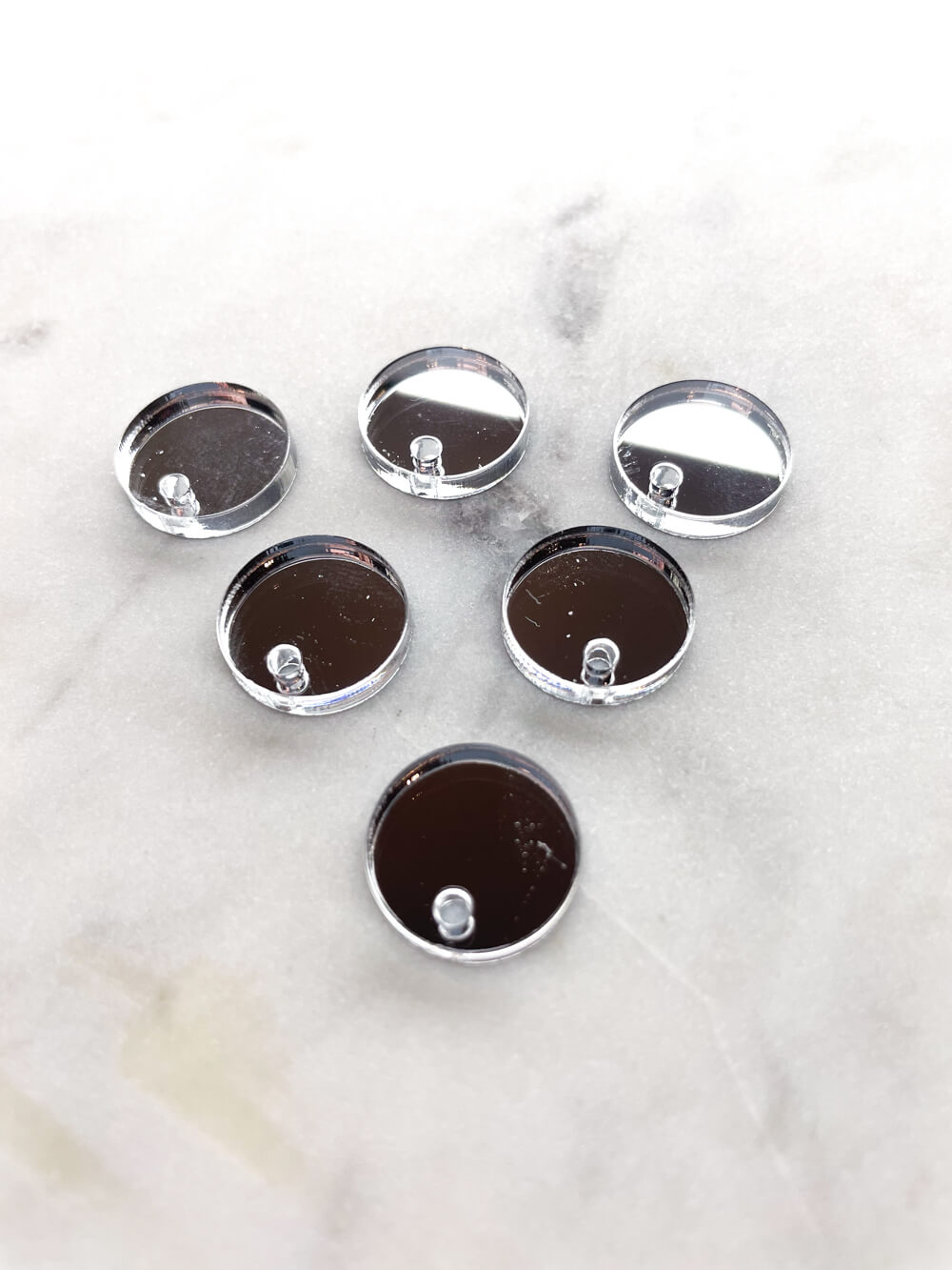15mm Silver Mirror Circle Toppers/Studs