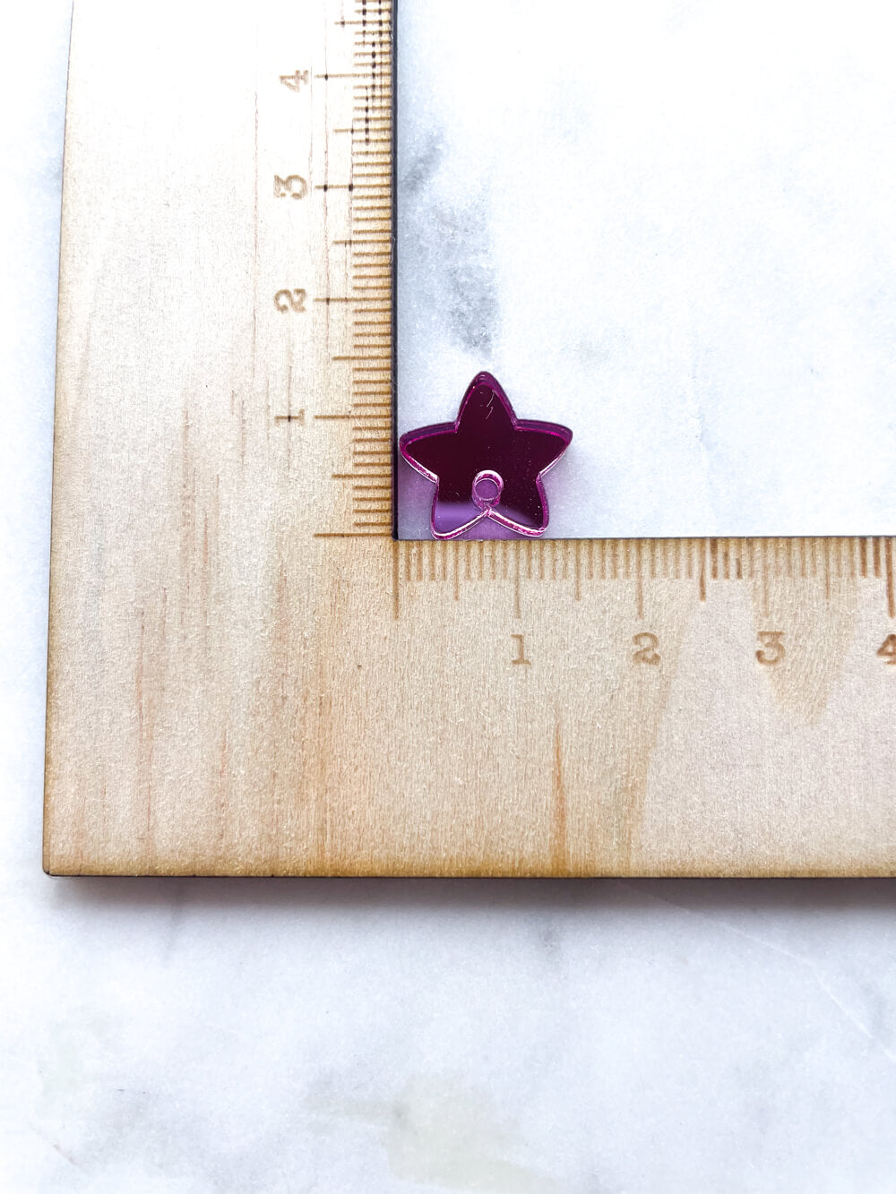 15mm Pink Mirror Star Toppers/Studs