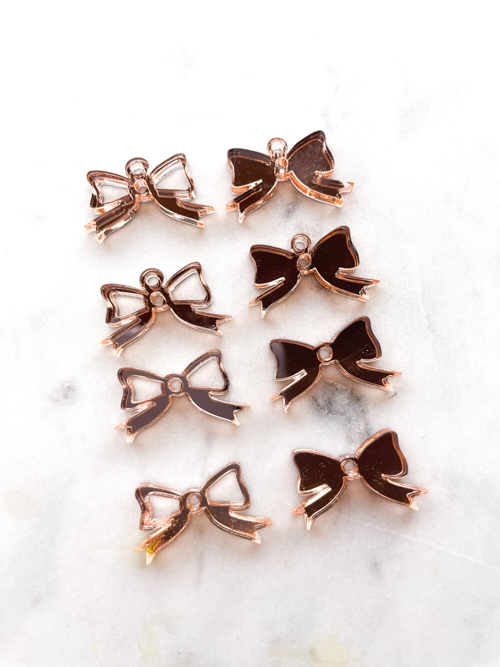 25mm Rose Gold Mirror Bows