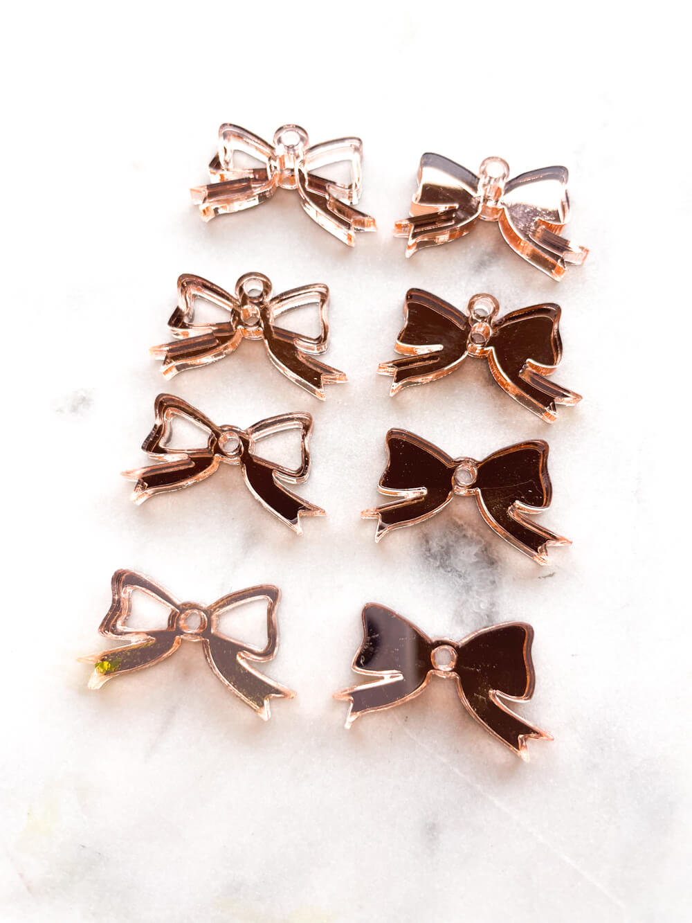 25mm Rose Gold Mirror Bows