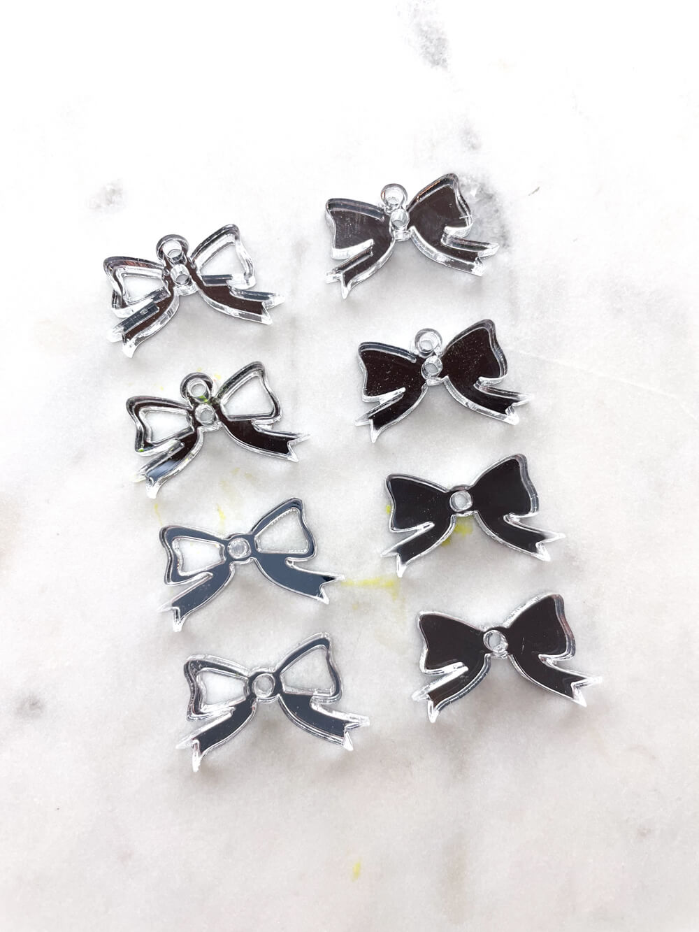 25mm Silver Mirror Bows
