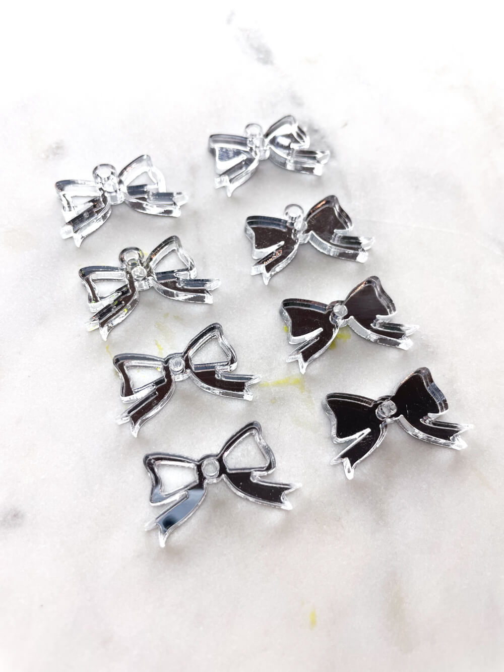 25mm Silver Mirror Bows