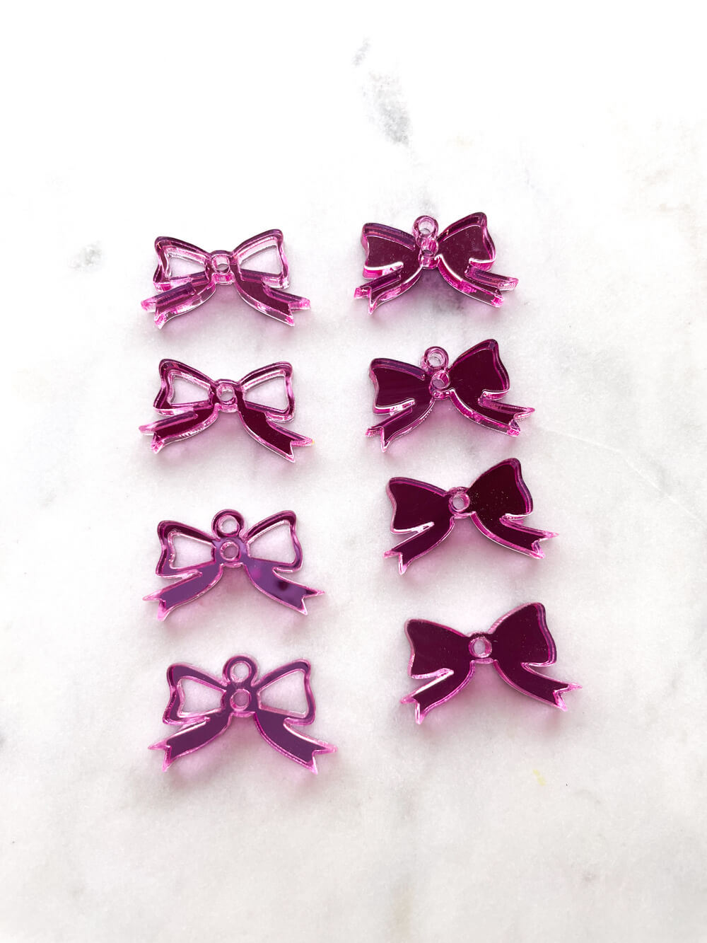 25mm Pink Mirror Bows