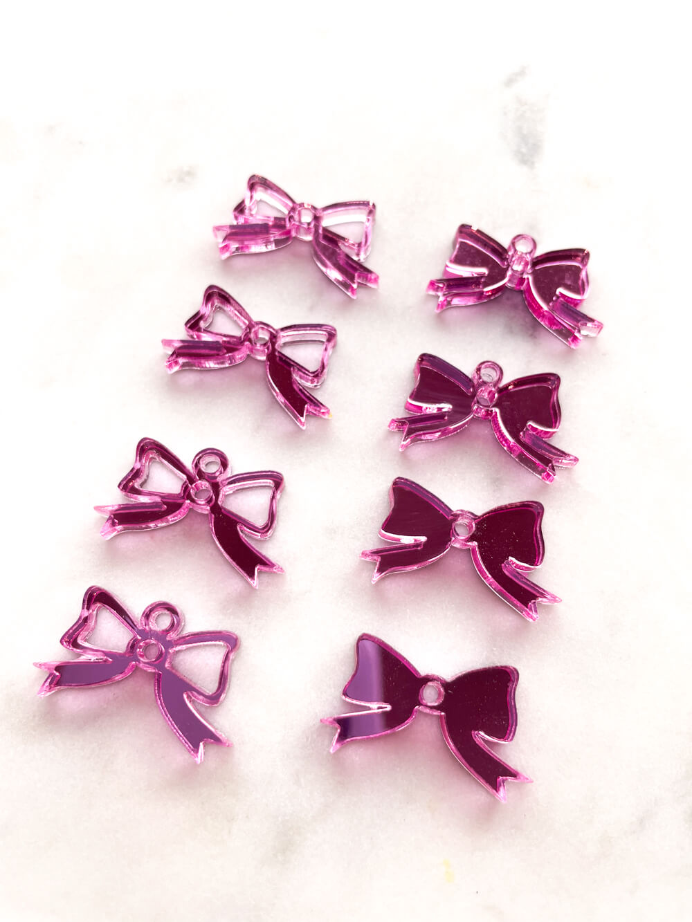25mm Pink Mirror Bows