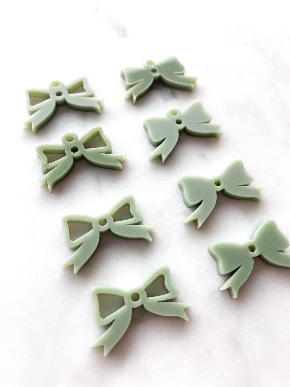 25mm Muted Green Bows