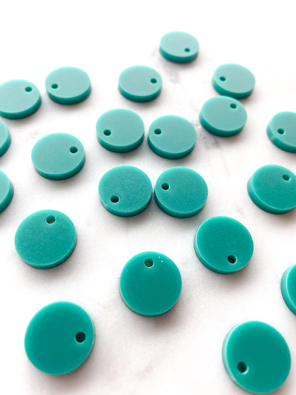 15mm Deep Green Circle Toppers/Studs