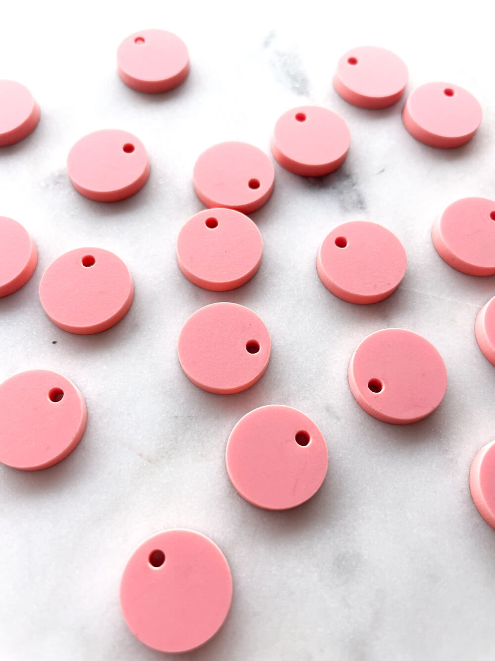 15mm Peach Circle Toppers/Studs