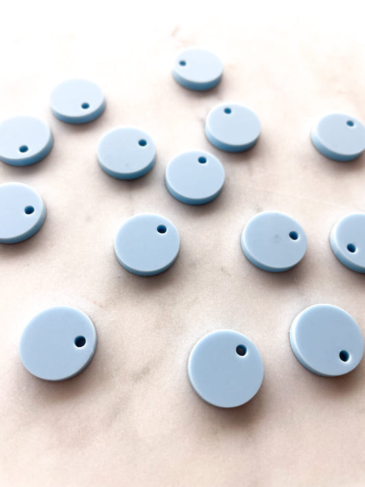 15mm Pastel Blue Circle Toppers/Studs